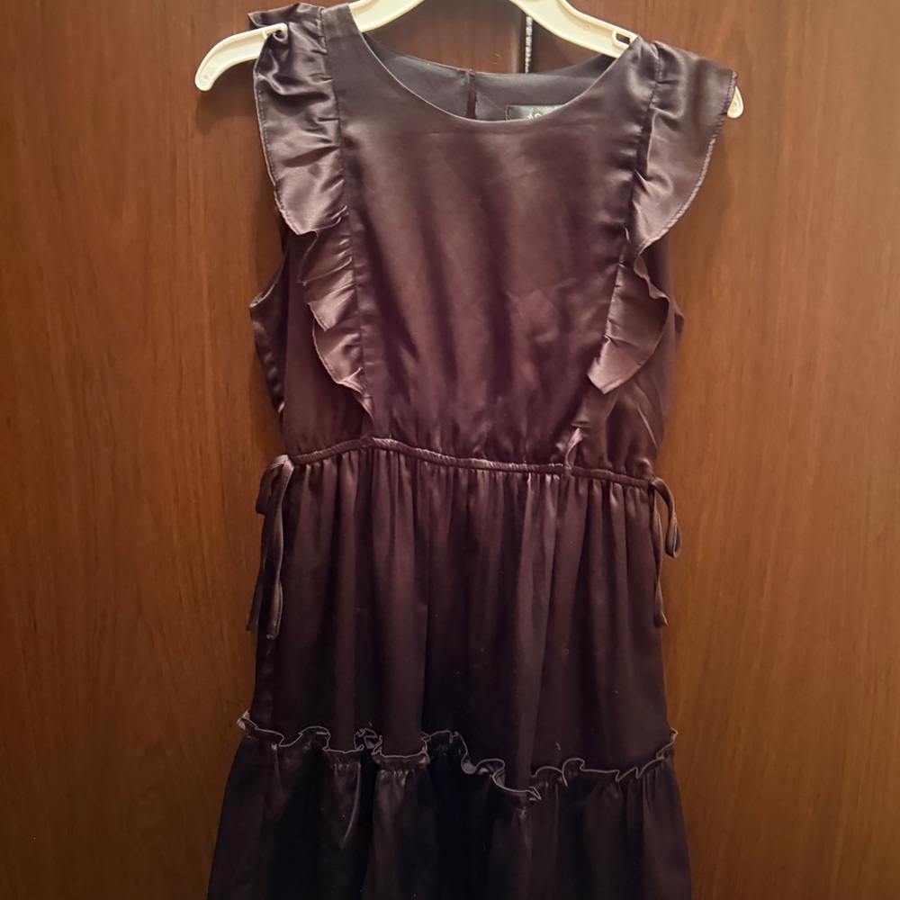 AQUA girls ruffle black dress size M 9-10